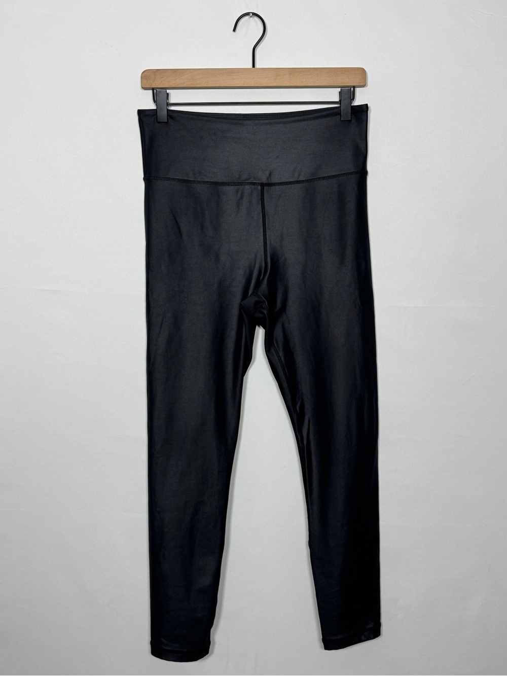 WAP128 {Zyia} Black Coated High Rise 7/8 Yoga Gym Leggings
